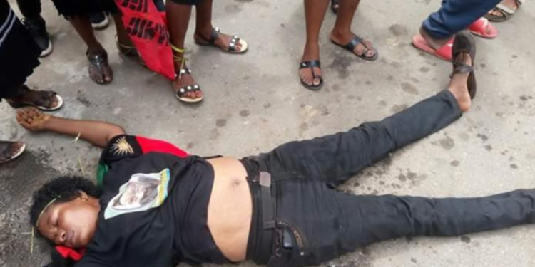 IPOB woman who collapsed during protest for Nnamdi Kanu in Owerri