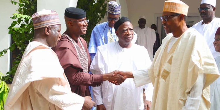 Sen. Omo-agege meets President Muhammadu Buhari