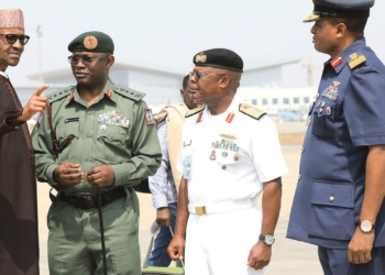 President Muhammadu Buhari with Military Chiefs