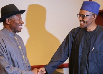 Former President Goodluc Ebele Jonathan and Current President Mohammadu Buhari