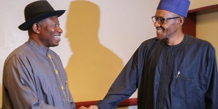 Former President Goodluc Ebele Jonathan and Current President Mohammadu Buhari