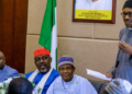 President Muhammadu Buhari in meeting with top APC  mmbers and Governors