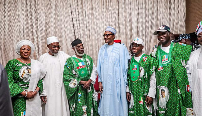 President Muhammadu Buhari, APC chieftains in Osun