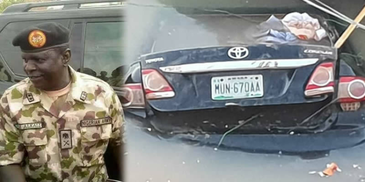 Major General Idris Alkali's car found in a pond