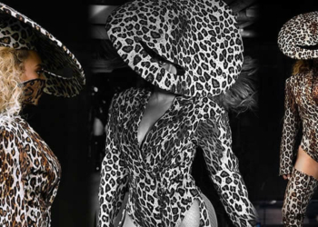 Beyonce in leopard print leotard photos