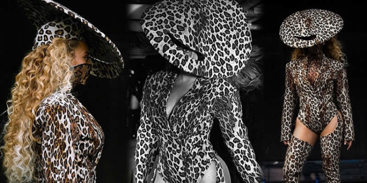Beyonce in leopard print leotard photos