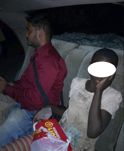 Indian man caught having sex with underage homeless African girl (photo)