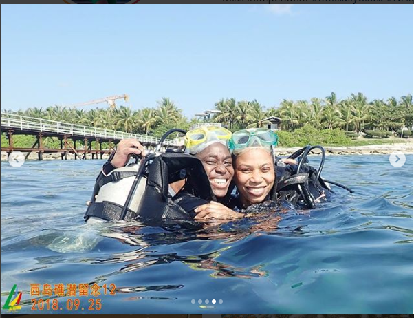 Super Falcons Stars Asisat Oshoala and Onome Ebi go scuba diving in China (Photos)
