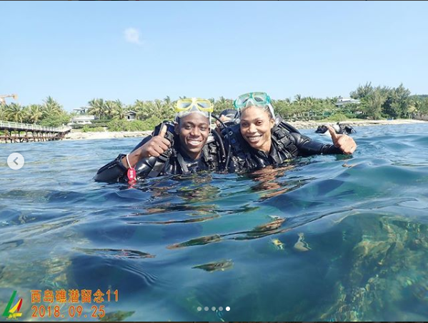 Super Falcons Stars Asisat Oshoala and Onome Ebi go scuba diving in China (Photos)