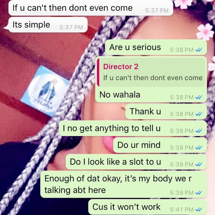 Actress Stella Clifford calls out married movie director demanding sex for work, shares screenshots of their chat