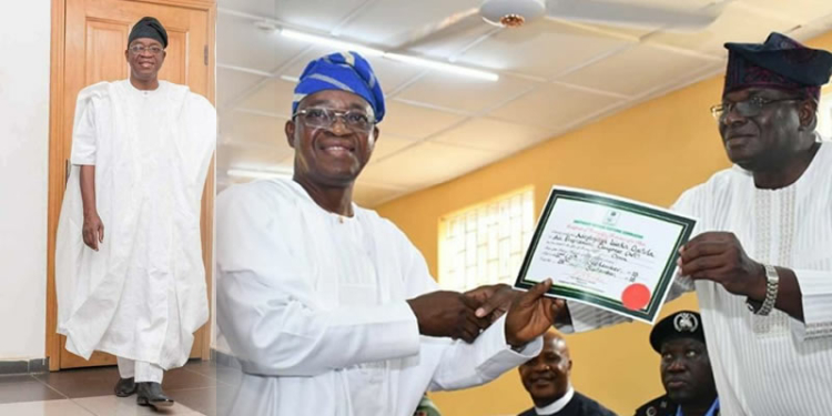 INEC presents certificate of return to Gboyega Oyetola