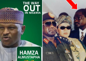 Al-Mustapha campaign banner, Late Sani Abacha and aides