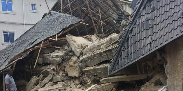 Scene of a collapsed building in Anambra