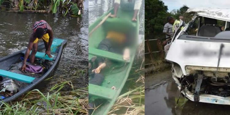 Two female corpses recovered after 14-seater bus plunged into river in Rivers state