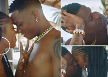 Wizkid, Tiwa Savage on set of Fever video