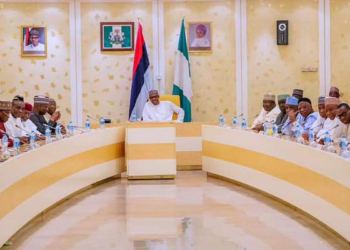 President Muhammadu in meeting with Senatos