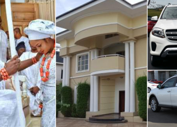 Ooni of Ife gifts new Queen, Prophetess Naomi Oluwaseyi, a Mansion and two luxurious cars
