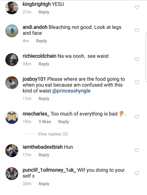 Curvy actress Princess Shyngle flaunts her extremely tiny waist and fans raise fears (screenshots)