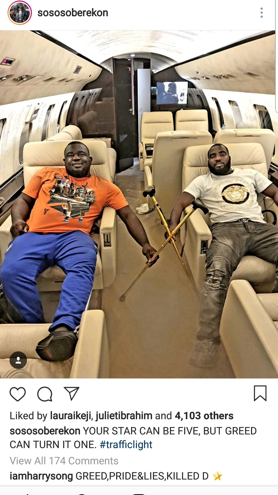 Harrysong and Sososoberekon shade their former label, Five Star Music on Instagram 