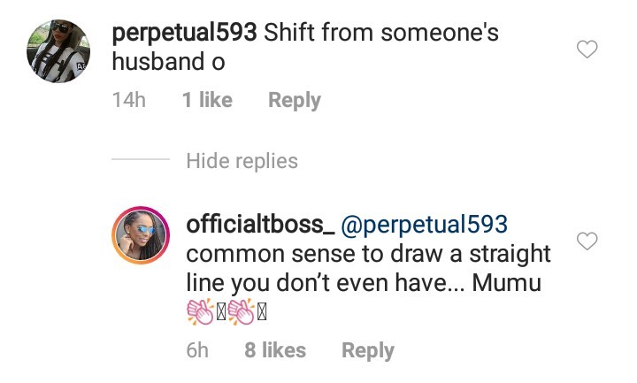 BBNaija star Tboss, warned against snatching Banky W from his wife Adesua, and she fires back