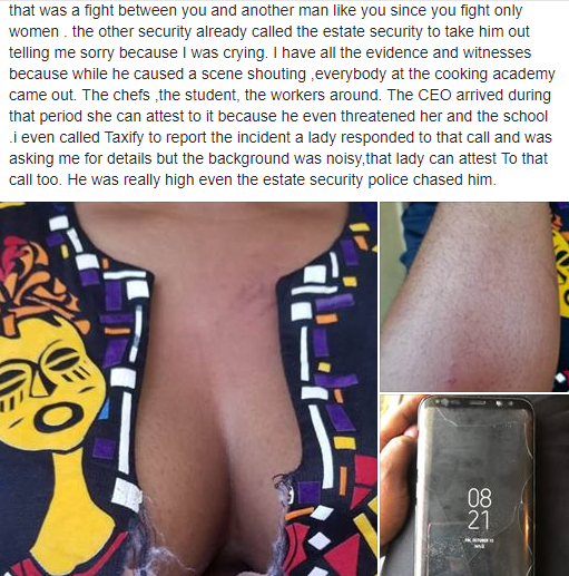 Lady accused of ordering her security to beat up Taxify driver speaks; says he was the one who attacked her (photos)