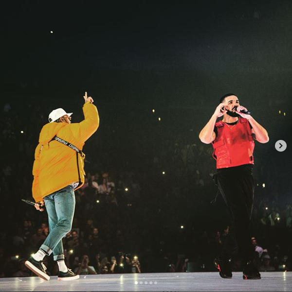Drake officially ends his beef with Chris Brown, brings the singer on stage at his concert in LA (Photos)