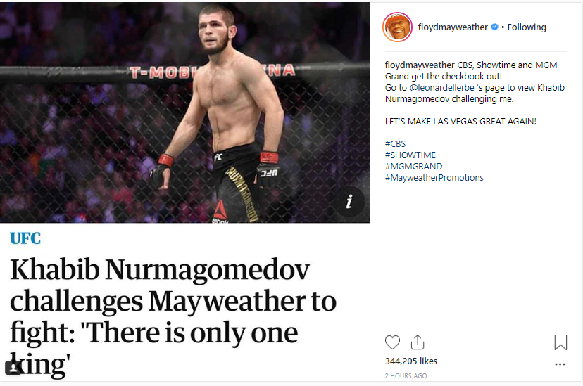 After beating McGregor, Khabib calls out Mayweather and he accepts his challenge to prove himself as 