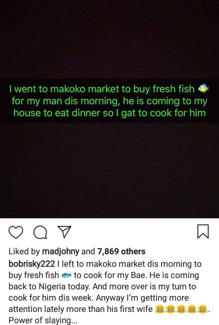 Bobrisky provides details about his bae, including that he is a married man with a wife