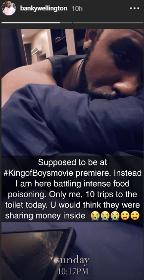 Banky W battling intense food poisoning 