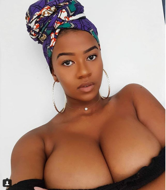 Abby Chioma, founder of the boobs movement exposes her breast in