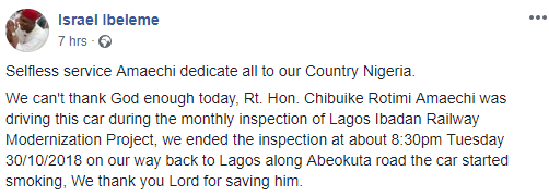 Rotimi Amaechi narrowly escapes another dangerous situation days after plane incident (video)