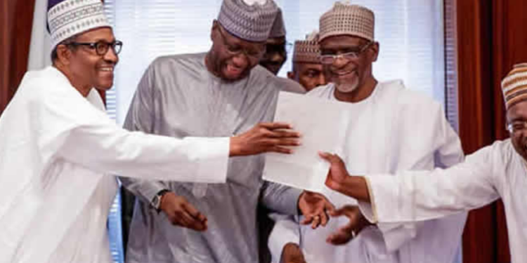 Buhari receiving his WAEC Certificate