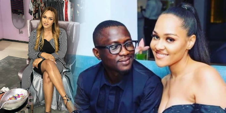 Tania Omotayo and her fiance Olasunmbo