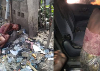Teenage girl who lives in trash site in Lagos