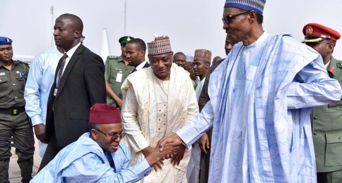 El-Rufai greets President Muhammadu Buhari