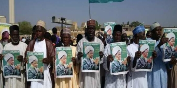 SHIITES members protesting the release of their leader