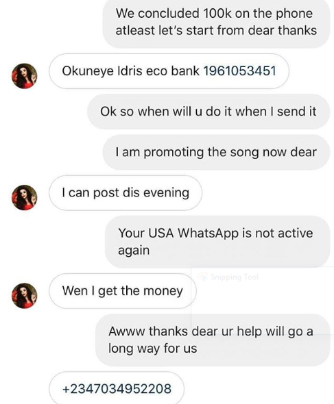 "Liar!" - US-based Nigerian musician, King Hollywood, fires back at Bobrisky; shares screenshots of transfer to dispute Bob