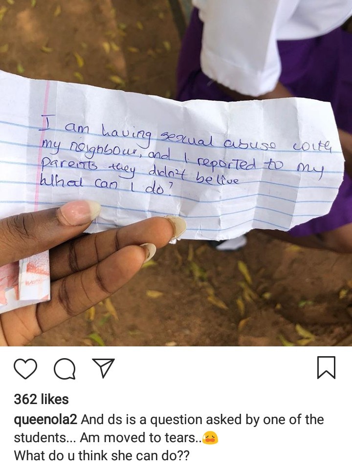 Heartbreaking note a secondary school student wrote to Queen Ola of Oyo informing her she