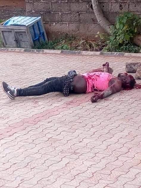 Graphic photo of 400L BSU student shot and hacked to death by cultists in retaliatory killing