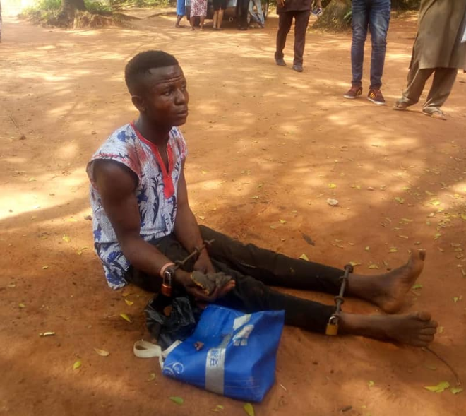 19-year-old man caught with genitals and other human parts in Awka (graphic photos)