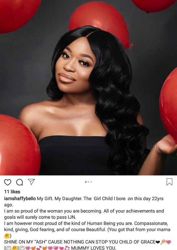 Photos: Actress Shaffy Bello celebrates her stunning daughter as she turns 22