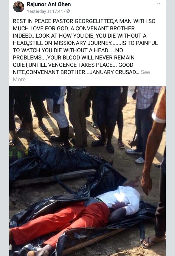 Graphic: Pastor and his friend beheaded as communal conflict rages on in Cross River State