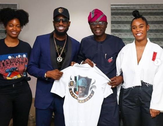Photos:??Dbanj and US R&B star, Ari Lennox visit Babjide Sanwo-Olu