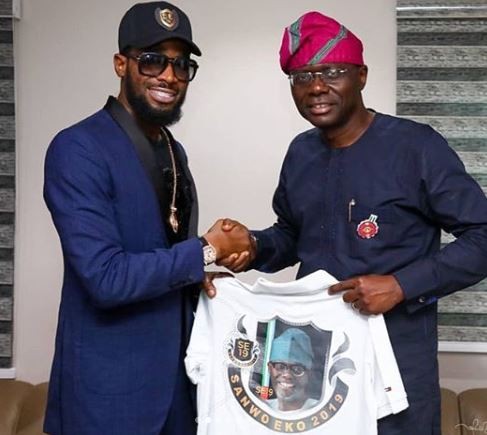 Photos:??Dbanj and US R&B star, Ari Lennox visit Babjide Sanwo-Olu