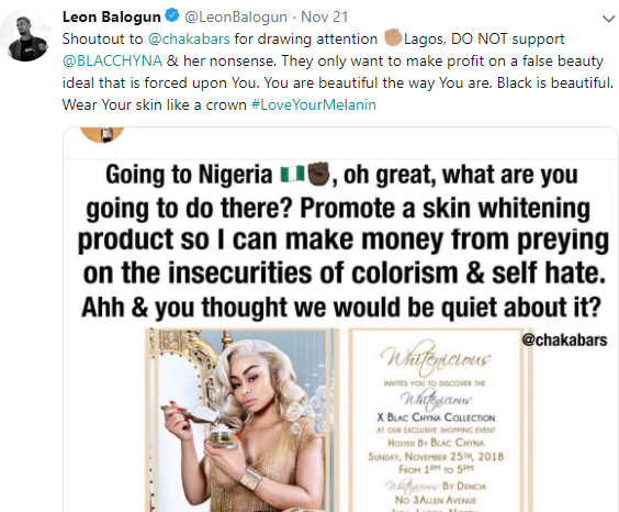 Dencia drags footballer Leon Balogun and his parents after he encouraged blacks to love their skin and stay away from her cream