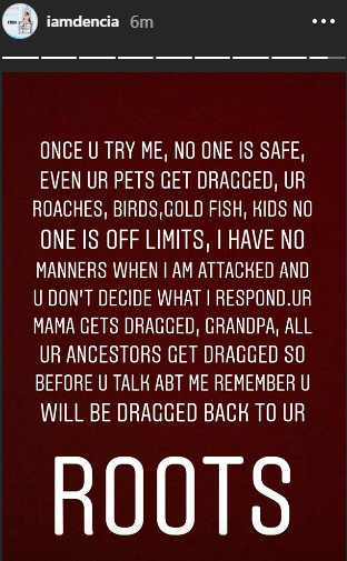 Dencia drags footballer Leon Balogun and his parents after he encouraged blacks to love their skin and stay away from her cream