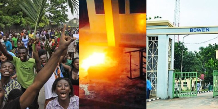 Bowen University students burn down hostel
