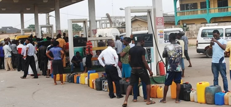 Queue in Filling Station during Fuel Scarcity