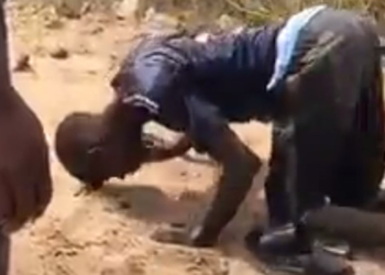 Nigerian man walks with his head after getting high on drugs