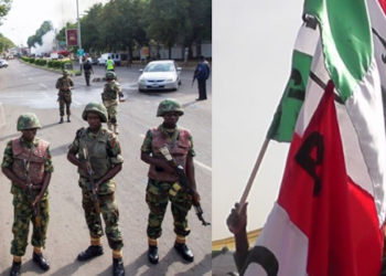 Nigerian Soldiers, PDP Flag